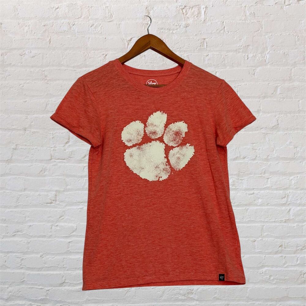 ‘47 Brand Clemson Tigers Paw Logo Orange T-Shirt‎ Women’s Small NCAA